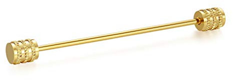 HONEY BEAR 1 Stück/3er Set Herren kragennadel Anzug Hemd Kragenstift Kragen Pins Bar Krawattenknoten Bar Edelstahl für Hochzeit Geschenk,Kegel Silber,MEHRWEG (Zylindrisch Gold)