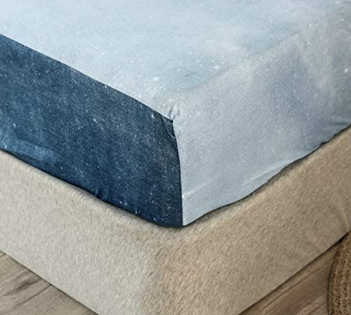 Chickwino Spannbettlaken 120x200cm Kinder Matratzenschoner, Blau Spannbetttuch für Einzelbett Boxspringbett - 100% Mikrofaser Weich Bettlaken Geeignet für bis 25-30 cm Matraze