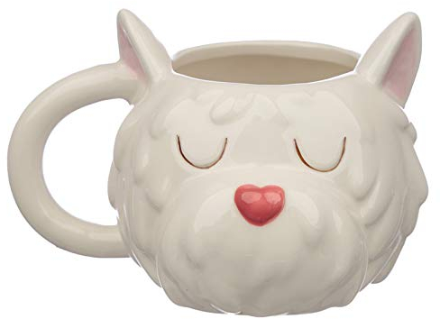 Puckator Dog Squad Westie Head Ceramic Shaped Mug, Tea Coffee Hot Drinks, Decorative Gift Box, Home Kitchen Office Height 9.5cm Width 15.5cm Depth 12cm