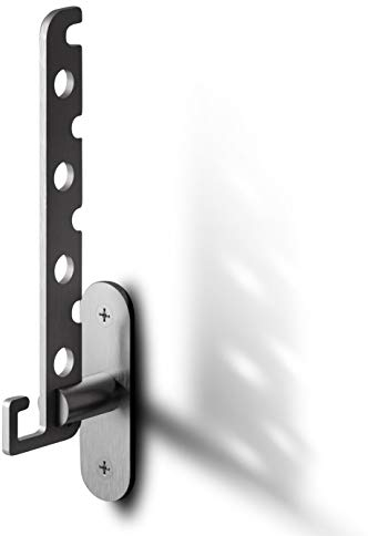 Stabiler Kleiderlüfter aus Edelstahl, gebürstet, klappbar, Wandhaken für den Innen- und Außenbereich, klappbarer Kleiderhaken, Klappfunktion - PHOS Design