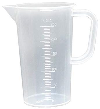 Bicchieri graduati in plastica da 0,25 l con manici, misurino in plastica da 250 ml