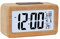 GINZER Wooden Digital Alarm Clock, Large LED Display Wood Grain Clock, Smart Sensor Night Light, Snooze and Temperature, Battery Operated, Cuboid Alarm Clock for Bedroom Office Bedside Desk