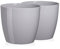 Tymar Blumentopf, 2er-Pack, Runde Form, Übertopf (Grau, ø 20 cm)