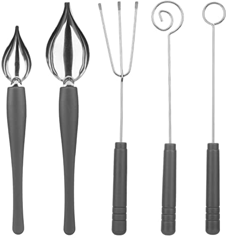 2 pcs Drawing Decorating Spoon Set,3 Pcs Candy Dipping Tools Chocolate Dipping Fork Spoons Set Stainless Steel Chief Art Pencil for Decorative Candy Spoon(Silver+grey)