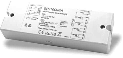 YULED SR-1009EA 4-Kanal LED Controller Funk Empfänger RGBW 4x8A 12-36V DC 868MHz 30m Reichweite