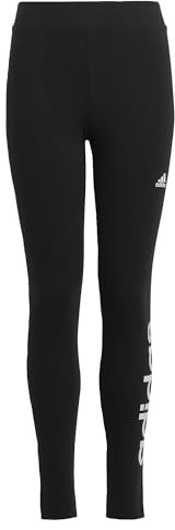 adidas Mädchen Essentials Linear Logo Cotton Tights, Black / White, 11-12 Years