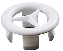 Allayu 6 Piezas de Anillos de Cubierta de desbordamiento de Fregadero de Oficina en casa con Filtro, Tapa Redonda para Orificio de Lavabo de Cocina, Accesorios de Repuesto, Cruz Blanca