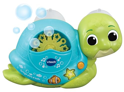 VTech - Tortuga para el baño Baby Burbujas, Juguete de Agua para niños +1 año, Explota Burbujas sin parar, Botones iluminados, Enseña Datos sobre Animales Marinos, Versión ESP
