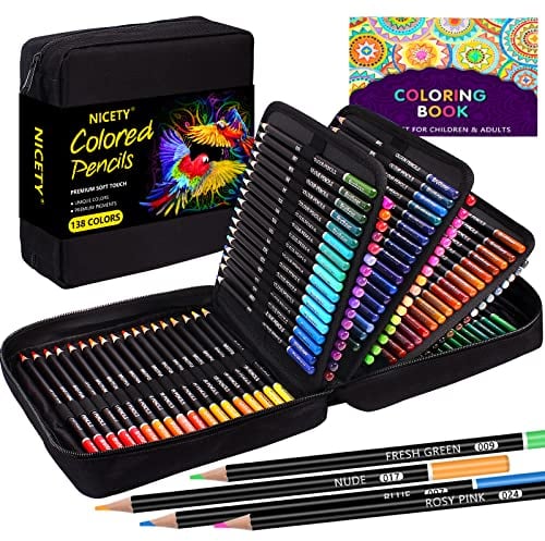 NICETY 138 Buntstifte für Erwachsene - Bleistifte Set Perfektes für Künstler Anfänger zum Zeichnen Malen, Farbstifte, Skizzieren, Professionell Zeichenstifte Art holzstifte