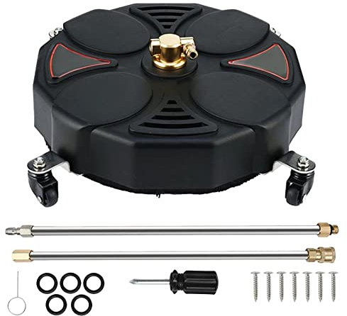 Baoblaze Rotary Surface Cleaner, Pressure Washer Surface Cleaner, with Wheels, Replaceable Flat Surface Cleaner Driveway Power Washer for Park Sidewalks