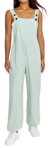 Vioyavo Tuta da Donna Senza Maniche Salopette Donna Estiva Elegante Comoda Salopette Premaman Larga con Coulisse e Spalline Jumpsuit Casual con Tasche (Verde Fagiolo, L)
