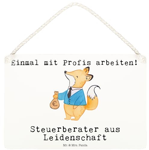Mr. & Mrs. Panda Deko Schild Steuerberater Leidenschaft DIN A6 - Geschenk, Abschied, Jubiläum, Kollegin, Dekoschild, Holzschild, Türschild,