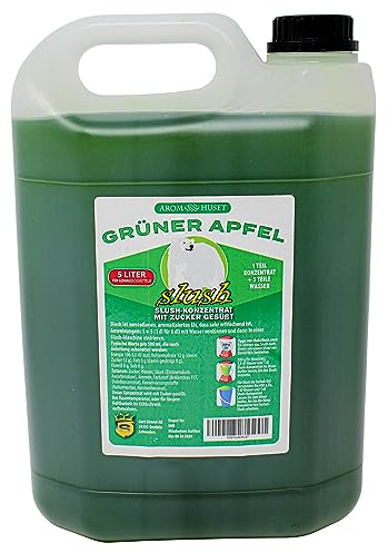Grüner Apfel-Slushkonzentrat 5 L, Mischungsverhältnis 1:5 | Slush-Eis | Crush-Eis | Wassereis | ohne künstliche Farbstoffe | für Slushie-Maker
