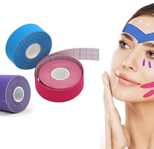 LJFEA 3 Stück Face Lifting Tape,Anti-Wrinkle Patches,Wrinkles Schminkles,Myofasziales Gesichtstraffungsband,Multifunktional Face Tape,FüR Straffung Und Straffung Der Haut