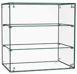 ALBO Klein Glas Vitrine Sammelvitrine mit 2 Fächern | 60 x 40 x 60 | Theke zu Legen, Ohne Türen