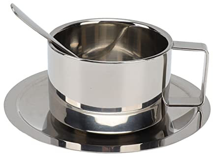 Lot de tasses à café isothermes en acier inoxydable, tasses à double paroi en acier inoxydable, tasse à thé pour cappuccino au lait (200 ml)