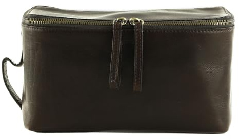 SADDLER Baro Toiletry Bag Dark Brown