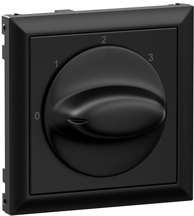 LEGRAND, SEANO Abdeckung für 3-Stufenschalter mit Nullstellung (0, 1, 2, 3), drei verschiedene Betriebsmodi, Farbe: Schwarz lackiert, 765332