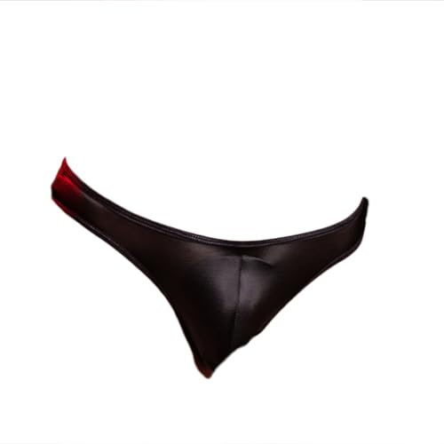 JPXJGT Men's Low Rise G-String Thong Pouch Sexy Bikini Party Clubwear Cosplay(Black,One Size)