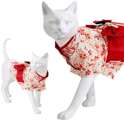 Blazea Schaufensterpuppe Katzen-Mannequin-Modell in Lebensgröße, Statuenfiguren Einer Weißen Katze, Stehendes Kätzchen, Tierskulptur, Heimdeko, Schaufenster-Requisiten für Zoohandlungen