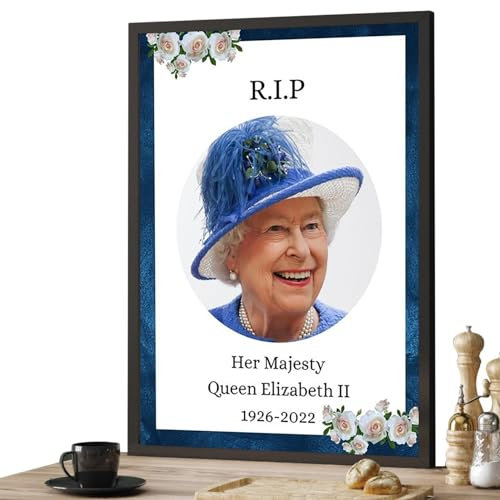 Queen Elizabeth II – Wandkunstdruck-Poster, Heimdekoration, Kunst, Gedenkposter, ikonische Kunst, Heimdekoration, Wanddekoration, Gedenkposter für Schlafzimmer, Konferenzraum, Badezimmer