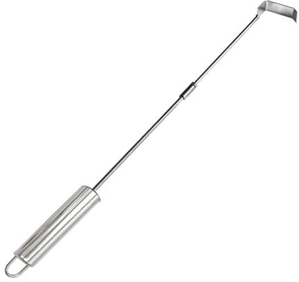 KIIFENG Rastrillo de acero inoxidable para cenizas de carbón vegetal de 46 cm, herramienta de póquer para barbacoa Kamados, quemadores de leña, accesorios de cocina
