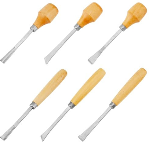 HOBBIESAY 6Pcs Stone Setting Tools Wood Carving Hand Chisel Jewelry Stone Prong Pusher Wood Gouges Carving Tools Suitable for Professional Jewelers and DIY Enthusiasts