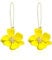 GAUEIOUR Flower Dangle Earrings, Floral Petal Drop Dangle Earrings,Fashionable Rubber Yellow Flower Pendant Earrings, Bohemian Daisy Petals Wedding Christmas Ball Jewelry