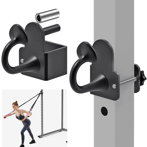 Lifeswell Widerstandsbandanker, Rack-Befestigung für 5,1 x 5,1 cm Power-Rack mit 2,5 cm oder 1,6 cm Loch, verstellbarer Multi-Punkt-Workout-Haken für Krafttraining, Fitness, Physiotherapie, 2 Stück
