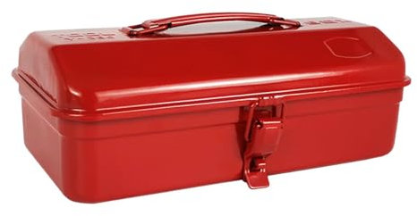 Sharplace Tragbare aus Metall mit Riegel, 30,5 x 16 x 11,4 cm, Mehrzweckbehälter, Aufbewahrungsbox für den Außenbereich für Mechaniker, Rot