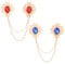 FDEETY Tropfenform Kristall Brosche Kragen Kette Quaste Anstecknadel Schmuck Doppelbrosche Vintage Ornament Damen Accessoire
