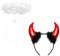 LIURFLNC 2 Stück Engel und Teufel Kostüm, Heiligenschein Engel, Teufelshörner Haarreif, Engel Haarreif + Teufel Hörner Teufelsohren Accessoire für Fasching Karneval Kostüm Cosplay Party