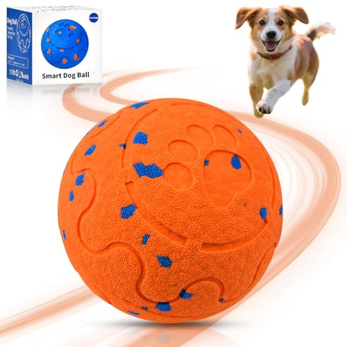 Interaktiver Hundeball, Interaktives Hundespielzeug, Wicked Ball Dog Ball Intelligentes Interaktives Hundespielzeug, Hundebälle Hundespielzeug Intelligenz mit 3 modi für Hunde Katzenspielzeug (orange)