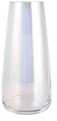 SUEOUX Vase für Blumen Bunte Glasvase Irisierte Glasvase in moderner hohe Vase, Dekor, modern für Heimbüro, Wohnzimmer, Mittelstücke, 22 × 10 cm