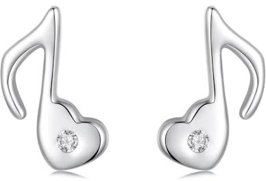 Kerraom Musik Ohrringe für Damen - 925 Sterlingsilber Hypoallergen - Musiknoten Ohrringe - Elegante Musikschmuck Geschenkidee für Mädchen und Frauen zum Geburtstag