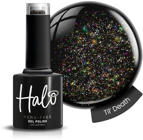 Halo Gel Polish 8ml - Til' Death. UV/LED Gel Nail Polish, Long Lasting & Easy To Apply. Nail Art Colours For Manicure & Pedicure. Gel Polish For Professional & Home Use.