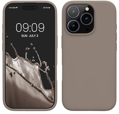 kwmobile Handyhülle für iPhone 16 Pro Hülle, für iPhone 16 Pro Case - Hülle Silikon - kabelloses Laden - Taupe