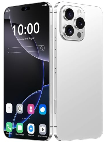 adeck I16 PROMAX unlocked phone, Android 14 4GB,6.8-inch high-definition AMOLED screen smartphone, 4500mAh battery, facial recognition/5G/photo/GPS phone (titanium white,256)