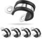 Poppstar 5X Hose Clamps P-Clamp Stainless Steel, Clamping Range 25mm, Bandwidth 20mm, Rubberized