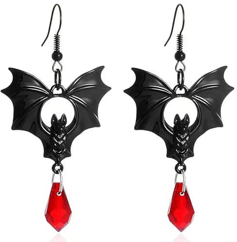 RVYEIOP 1 Paar Ohrringe, Fledermaus-Design creolen Gold, Ohrringe für Damen zu Halloween, passend für Festtagsoutfits, Geschenk für Karneval.