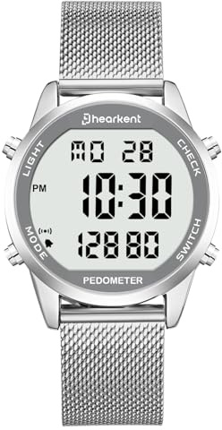 Hearkent Schrittzähler Uhr,Wasserdicht Fitness Tracking Digitale Armbanduhr | Ohne Bluetooth und APP Herren-und Damenuhren,Seniorenuhr mit Schritte Kalorienzähler,Sportuhr zum Gehen/Laufen