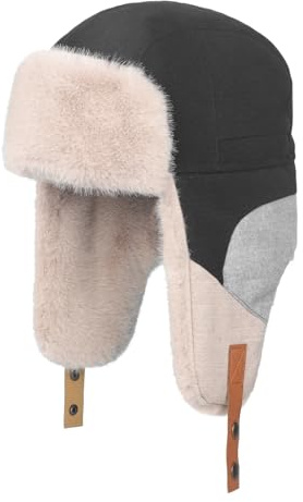 FakeFace Herren Fliegermütze Warm Trappermütze Trapper Hut Wintermütze mit Ohrenklappen Winddicht Russische Mütze Fellmütze Skimütze Fleece Skimütze