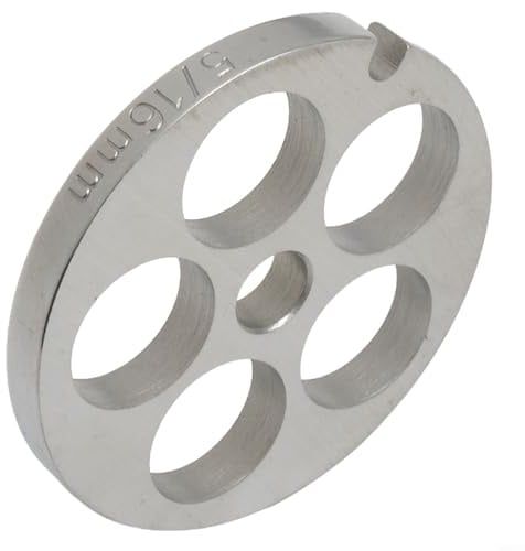 Edelstahl Nr. 5 Öffnungsplatte für Bosch und Fleischwolf, lebensmittelechte Scheibe mit Löchern für den Ersatz in Haushaltsgeräten (16 mm)