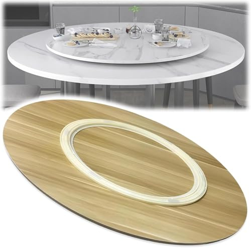 Tischplatte Große Serviceplatte Aus Holz, Durchmesser Ø 20 24 28 32 36 39 Ih Lazy Susan Drehteller Mit Leisem Lager, Einfach Zu Teilender Esstisch Drehbares Tablett, Log Color a, Ø 36inch/90cm