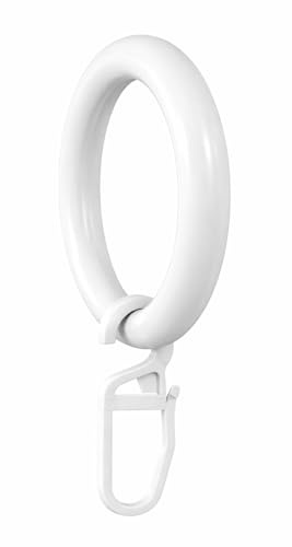rewagi® Gardinenring mit integriertem Überklipshaken – 2-in-1 Lösung – Ø innen 41 mm/außen 57 mm – Höhe 78 mm – Weiß/Beige/Schwarz – 10–100 Stück (10, Weiß)