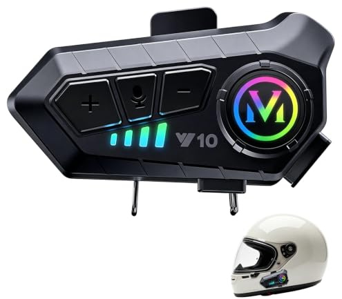 Merzio Motorcycle Bluetooth Headsets 5.3 Motorbike Helmet Bluetooth Headset with Soft/Hard Mic for Motorbike Accessories