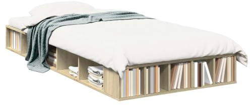vidaXL Bettgestell mit Stauraum Sonoma-Eiche 80 x 200 cm Holzwerkstoff