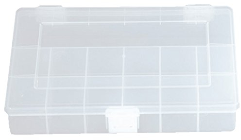 hünersdorff Sortimentskasten PP-Compact mit 13 Fächern | stabile Sortierbox für Schrauben und andere Kleinteile | feste Facheinteilung | 17 x 25 x 4,6 cm, transparent