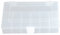 hünersdorff Sortimentskasten PP-Compact mit 13 Fächern | stabile Sortierbox für Schrauben und andere Kleinteile | feste Facheinteilung | 17 x 25 x 4,6 cm, transparent