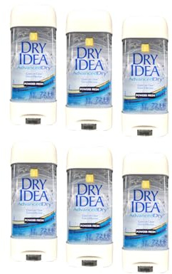 Dry Idea Advanced - Clear Gel Anti-Perspirant & Deodorant, Powder Fresh, 3-Ounce Tube (Pack of 6) by Dry Idea (English Manual)